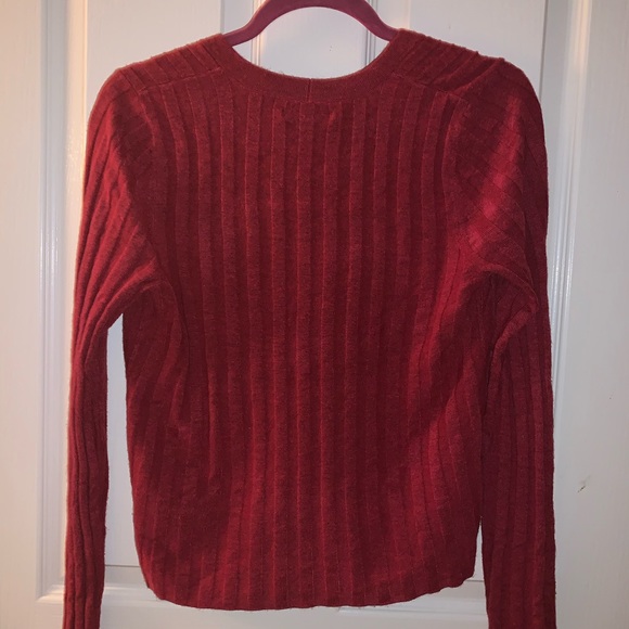 Red American Eagle ribbed cardigan - Picture 3 of 3